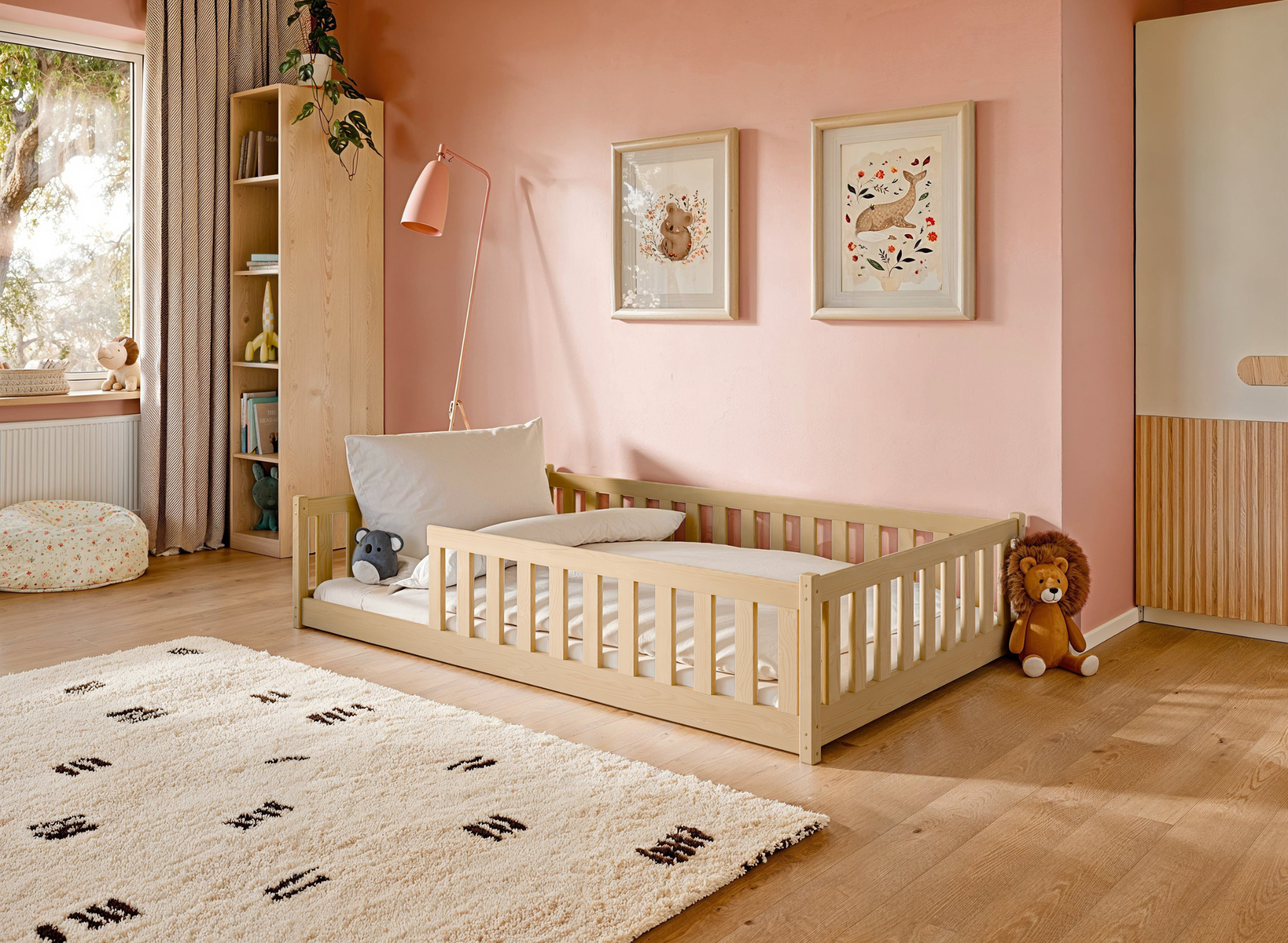 OTIS 120x200 Fyrretræ Montessori gulvseng for børn Lano Møbler