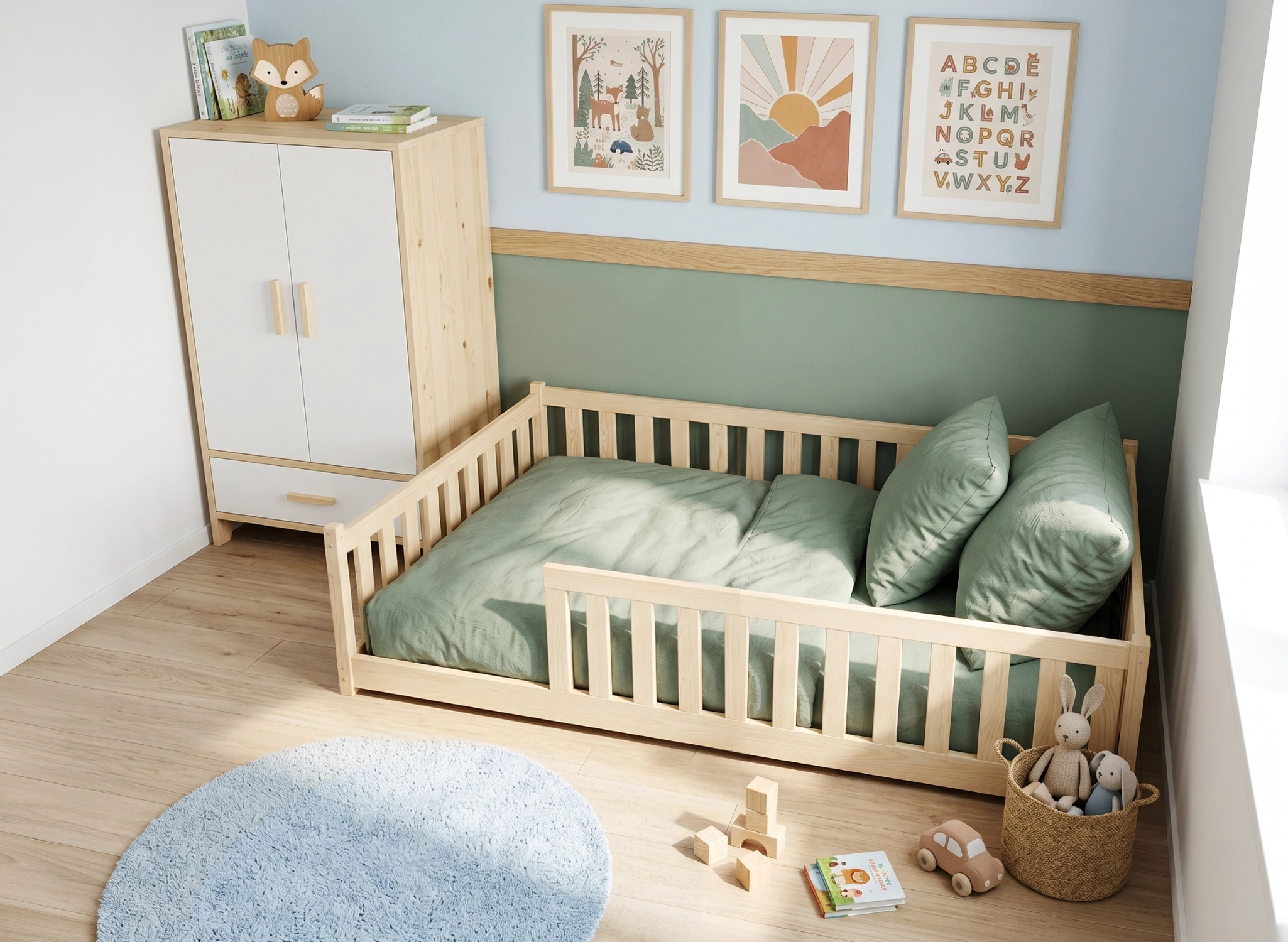 OTIS 120x200 Fyrretræ Montessori gulvseng for børn Lano Møbler